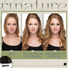 RUNATURE Tape in Human Hair Extensions Black Ombre Silver Tape in Hair Extensions Real Human Hair Black Tape in Extensions 16 Inch 50 Gram