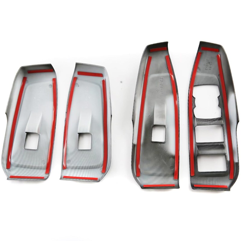 4PCS Carbon Fiber Style Car Window Controls Panel Glass Lift