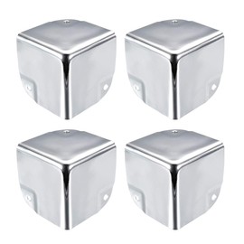 sourcing map Corner Protection Edge Protection Cover Metal Box Silver Tone 50 x 50 x 50 mm Pack of 4