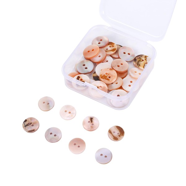 Pack of 30 Mother of Pearl Buttons, Natural Shell Buttons