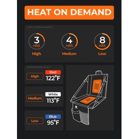 ORORO Heated Stadium Seat with Back Support, Portable Folding Stadium Seat for Bleachers Camping Concert (Battery Included) - Black