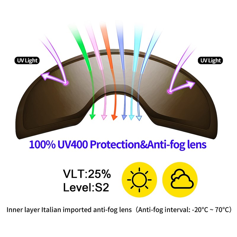 Supertrip Snow Ski Goggles Anti-Fog UV Protection Snowboard Skiing Goggles