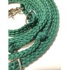 Unbranded Barrel Reins With Grip Knots Hand Braided Kelly Green