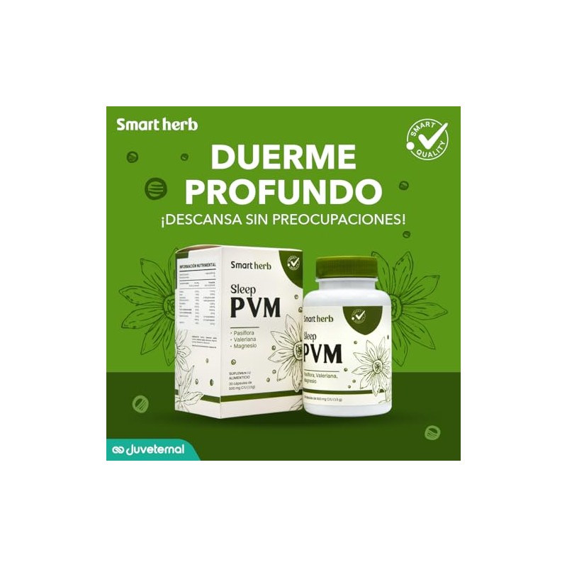 Smart Herb Paquete Sleep PVM, Suplemento Alimenticio, 2 Piezas (30