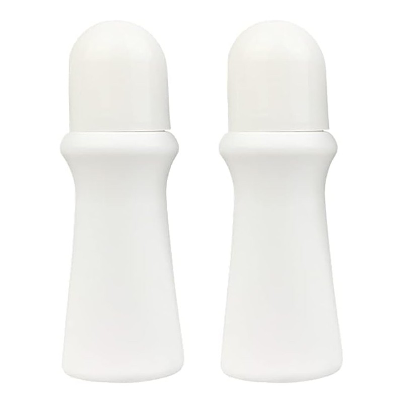 PurYupearl 4 Pcs White 75ml Empty Refillable Plastic Roller Bottle