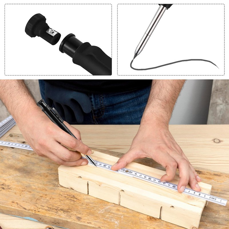 Tracer Pencil Mechanical Carpenter Pencils with 6 Refills Solid Joiners