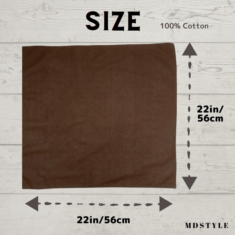 MDSTYLE 100% Cotton Solid Color Bandana for Men & Women