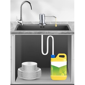 Soap Dispenser Extension Tube Kit, 47 Inch Kitchen Sink Soap Dispenser Extension Tube, Under Counter Soap Dispenser Hose with Check Valve