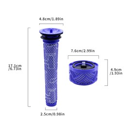 KENSHIRE Vacuum V6 post filter compatible with Dyson V6 HEPA filters Absolute Animal Motorhead filters replacement parts 2 pack