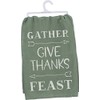 Primitives by Kathy Cotton Dish Towel, 28 x 28-Inch, Gather-Give