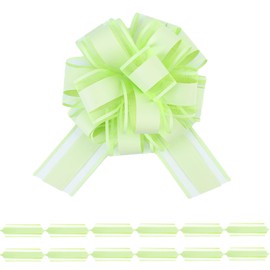 FORBINBO 6Pcs 6inch Pull Bow Gift Wrapping,Pull Bow For Gift Basket, Gift Bag Box Wrapping Decor, Valentines Day, Birthday, Anniversary, Wedding, Flower Packaging (Bright Green)