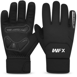WFX Ski Gloves for Men & Women, Anti-Slip Touchscreen Waterproof Winter Snow Gloves with Thermal Insulation, Windproof Snowboarding Gloves for Skiing, Hiking, Ice Fishing & Outdoor Sports (Black)
