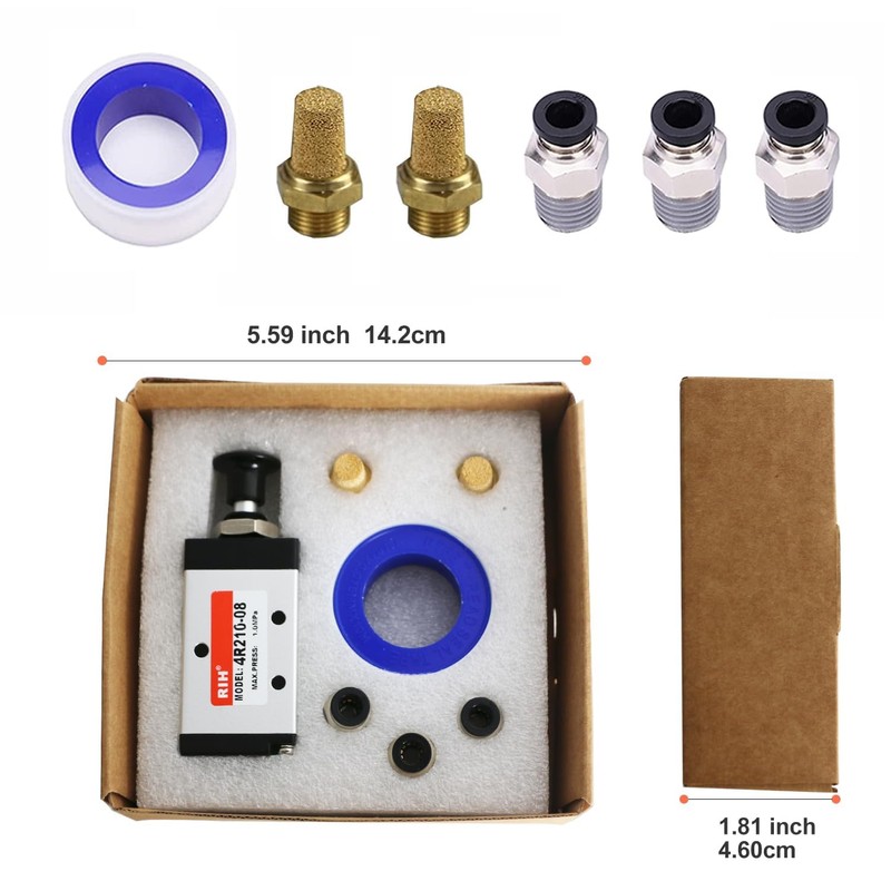 RIH Pneumatic Lever Operated Manual Switch Valve 1/4"NPT Solenoid Valve