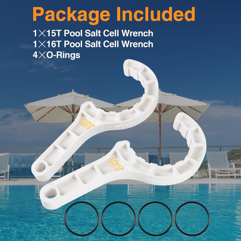 EVRBUL Upgraded Salt Water Chlorinator Pool Tool Wrench Pool Salt