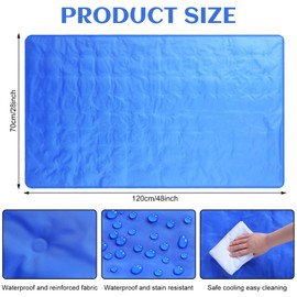 Drydiet Cooling Pad Mat for Sleep Cooling Mattress Pad Gel for Bed, Relieve Pain, Summer Hot Flashes, Adult, Pets, No Water or Electricity Required(Blue,48 x 28 Inch)