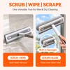 3-in-1 Floor Scrub Brush with 55” Long Handle, V-Shape &