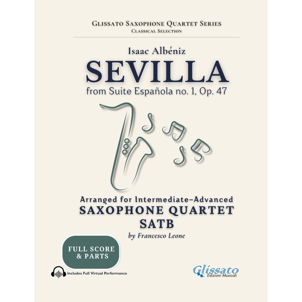 Sevilla – Saxophone Quartet (SATB) from Suite Española No. 1,