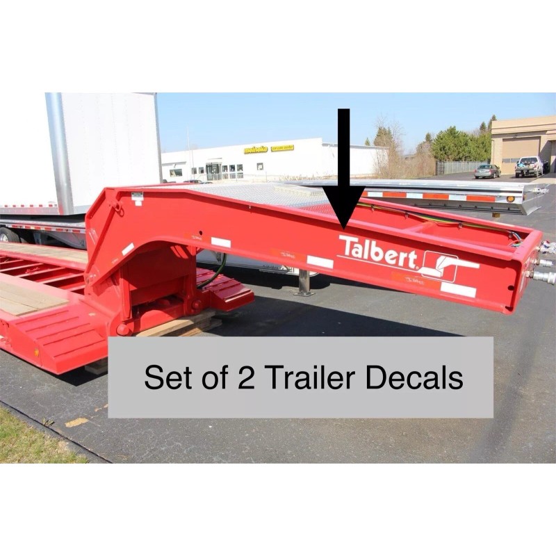 Talbert Trailers Replacement Stickers 24” (Set Of 2) White Decals