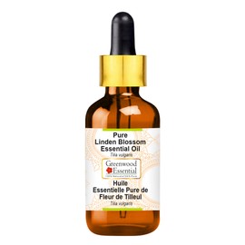 Greenwood Essential Pure Linden Blossom Essential Oil (Tilia vulgaris) with Glass Dropper Steam Distilled 10ml (0.33 oz)