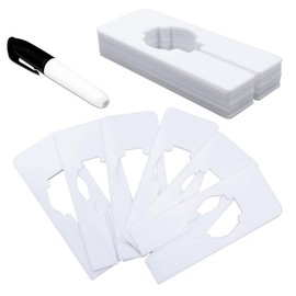 YAVO-EU Pack of 30 Clothing Size Dividers, Rectangular Hanger Dividers with Bonus Marker, Writeable and Reusable for Sorting Clothes, Size, Colour (White)