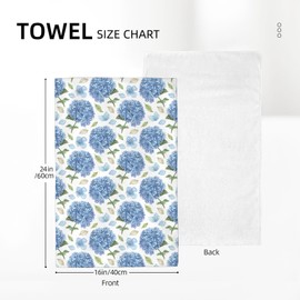 OFIRD Spring Floral Dish Towels 16x24 inches Pack of 2,Blue Hydrangea Floral Kitchen Towels,Summer Holiday Bathroom Home Decor Colorful Flower Dish Towels for Farmhouse Home Decoration