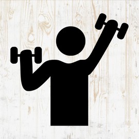 6 in Fitness Sticker - Bodybuilding Running Sport Barbell Gym Dumbbells Yoga Muscle Bar - Vinyl Decal for Wall Car Home Bike Bottle Phone Laptop DWSV1972