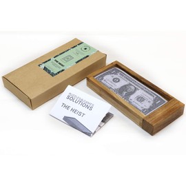 The Heist: Wooden Puzzle Box Holder Gift with Hidden Compartments - Sliding Door ATM Puzzle for Money and Tickets w/Secret Lock.