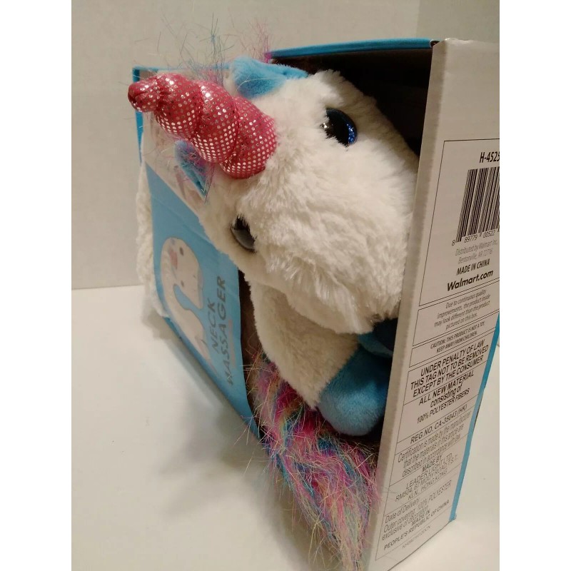 Health Touch Neck Massager Vibration White/Multicolor Unicorn Plush Polyester