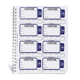 Visitor Log Book, Spiral-Bound Self Expiring Visitor Badges, Guest Register Book, Carbon Copy - 200 Badges