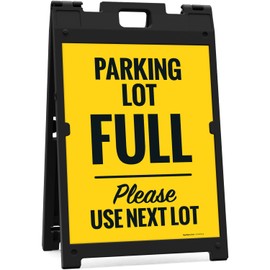 Parking Lot Full Please Use Next Lot Sidewalk Sign Kit, 18x24 Inches, With A Frame Stand, Made in USA