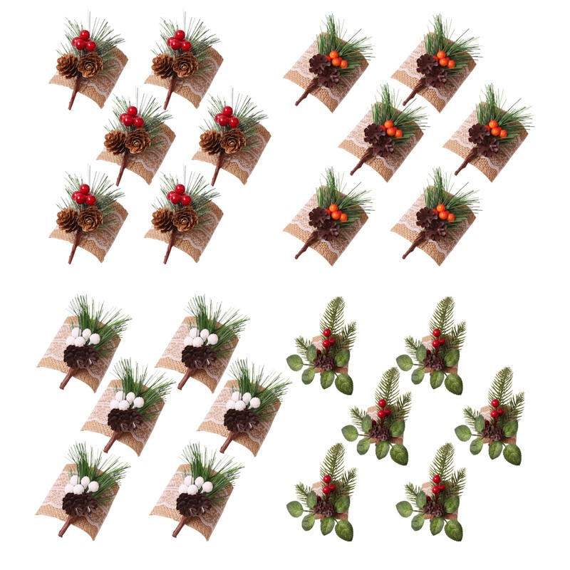 Pinecone Napkin Rings Sweet Reusable Christmas Napkin Holders Table Decor