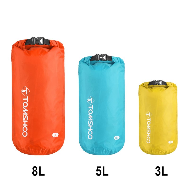 CHUSHEN Waterproof Dry Sacks Pack of 3 Lightweight Dry Bags