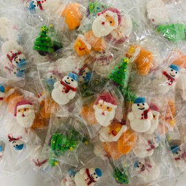 Christmas Theme 2.2 Lbs Approx. 80 Pieces Soft Marshmallow Candy Individually Wrapped Kosher and Halal in Huge Bag (4 Different images)