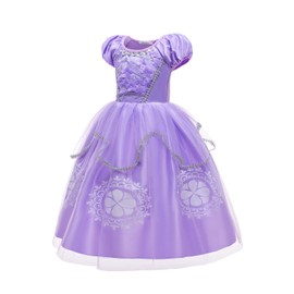 CREDIBLE NT5434A Princess Dress, Children's Cosplay, Deluxe 9-Piece Set, Violet (Princess Dress, Ribbon Gloves, Heart Tiara, Magic Stick, Necklace, Earrings, Bracelet, Ring, Original Goods) 55.1