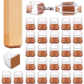 32PCS Square Chair Leg Floor Protectors, Felt Furniture Pads for Hardwood Floors, Chair Leg Protectors for Hardwood Floors, Floor Protectors for Chairs, Anti Scratch Anti-Noise - XSmall Size