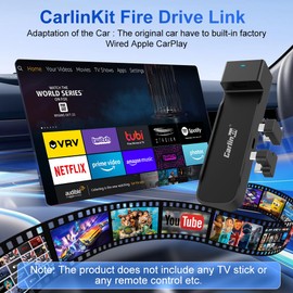 CarlinKit FireDrive Link - HDMI Adapter for Wired CarPlay, Use Fire TV Stick in Your Car, Seamless Streaming Solution, No Extra Devices Needed, Compatible with Wired CarPlay Systems