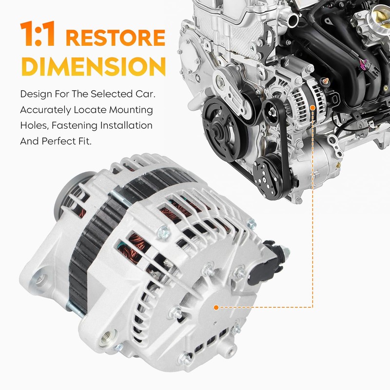 New Alternator for Nissan Altima L4 2.5L 2.5 2002-2006, Sentra