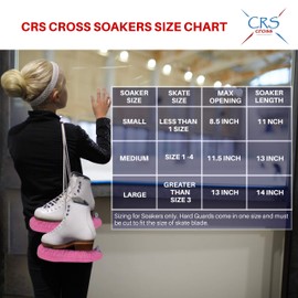 CRS Cross Ice Skate Guards, Soakers & Towel Gift Set -One Piece Guard Set Design with Soft Skate Blade Covers & Towel (Adjustable Pair of Guards-no assembly required) (Program Pink, Medium)