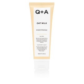 Q+A Oat Milk Cream Cleanser, a Moisturising Face Cleanser Formulated with a Triple Blend of Oat Derived Ingredients to Gently Lift Makeup and Impurities, 125ml