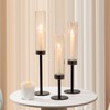 Black Hurricane Candle Holders Set of 6, Tall Metal &