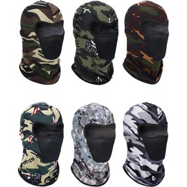 6 count Winter Balaclava Face Mask Breathable Ski Face Cover Dust Protection Mask Long Neck Cover for Outdoor Activities - Color: Camouflage Colors, Size: 1