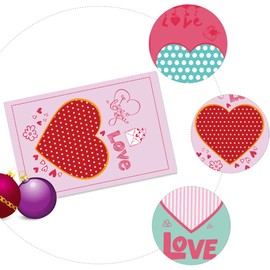 Operitacx 8st Herzförmige Grußkarte Nachrichtenkarten Valentinstag Vatertagskarte Segenskarten Party-nachricht-karte Einladungskarte Zum Vatertag Thanksgiving-grußkarte Etiketten Papier Rot