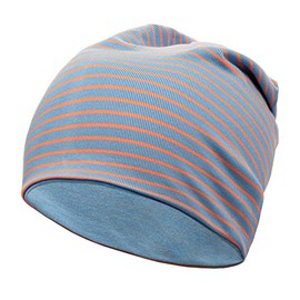 EMPIRELION 9" Women Lightweight Beanies Hats, Thin Sports Running Skull Cap Chemo Headwear Sleep Caps (Lilac/Orange Stripe)