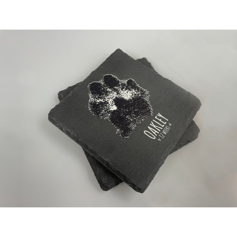 Rustic Slate Custom Coasters- Set of two - Includes Non-slip