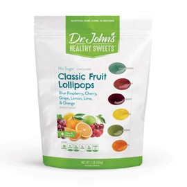 Dr. John's Healthy Sweets Sugar-Free Classic Fruit Oval Lollipops (60 count, 1 LB)