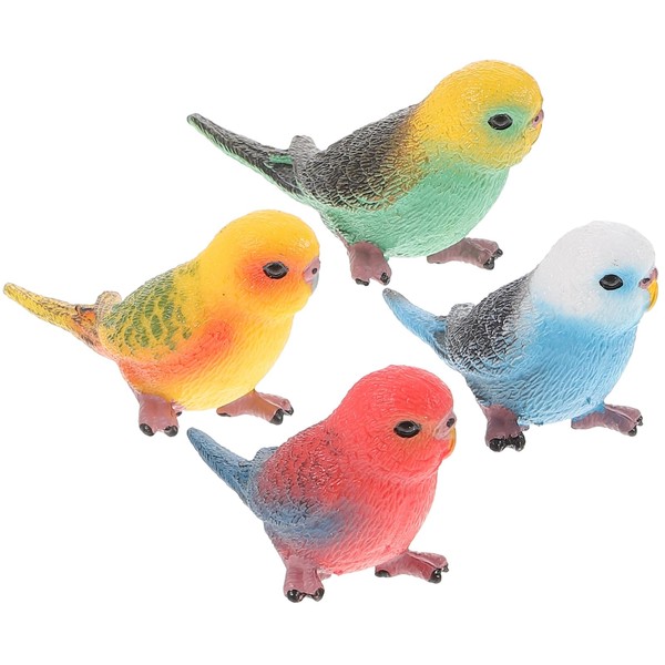 TOPPERFUN Pack of 4 Artificial Parrot, 7.8 cm Artificial Parrot