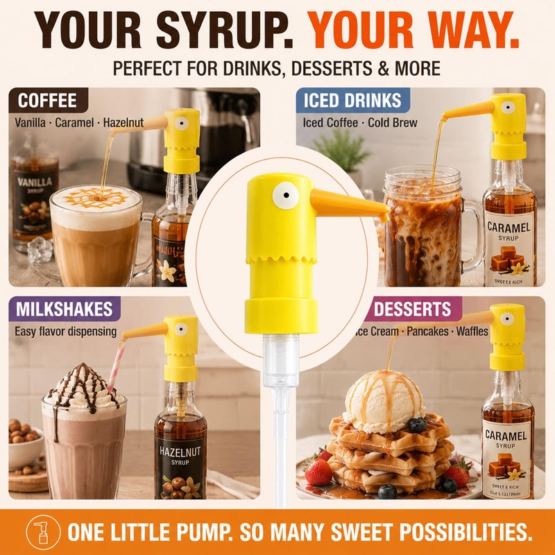 Syrup Pump for 28mm Standard Neck 750mL/25.4oz Syrup Bottles, 2mL