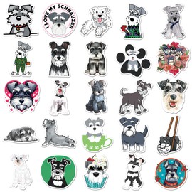 50Pcs Schnauzer Dog Stickers Kids Teens Adults Funny Pet Dogs Animals Graffiti Vinyl Sticker Cute Schnauzer Decals for Laptop Computer Notebook Phone Luggage Helmet Stickers
