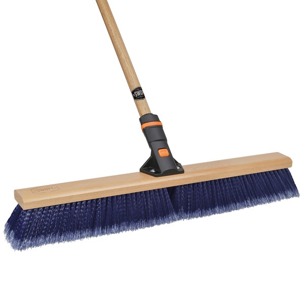 SWOPT 24” Premium Multi-Surface Push Broom Head — Cleaning Head Interchangeable with All SWOPT Cleaning Products for More Efficient Cleaning and Storage — Indoor and Outdoor Push Broom