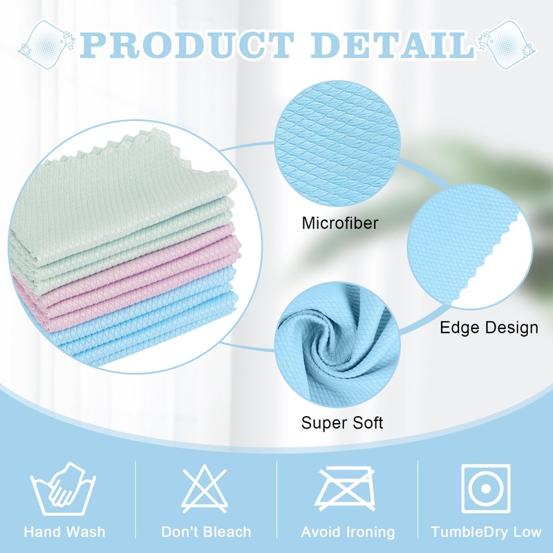 10Pcs Fish Scale Cloth, 30 * 40cm Microfibre Cleaning Cloths,